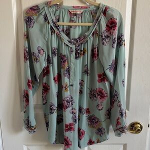 Rebecca Taylor Mint Floral Blouse